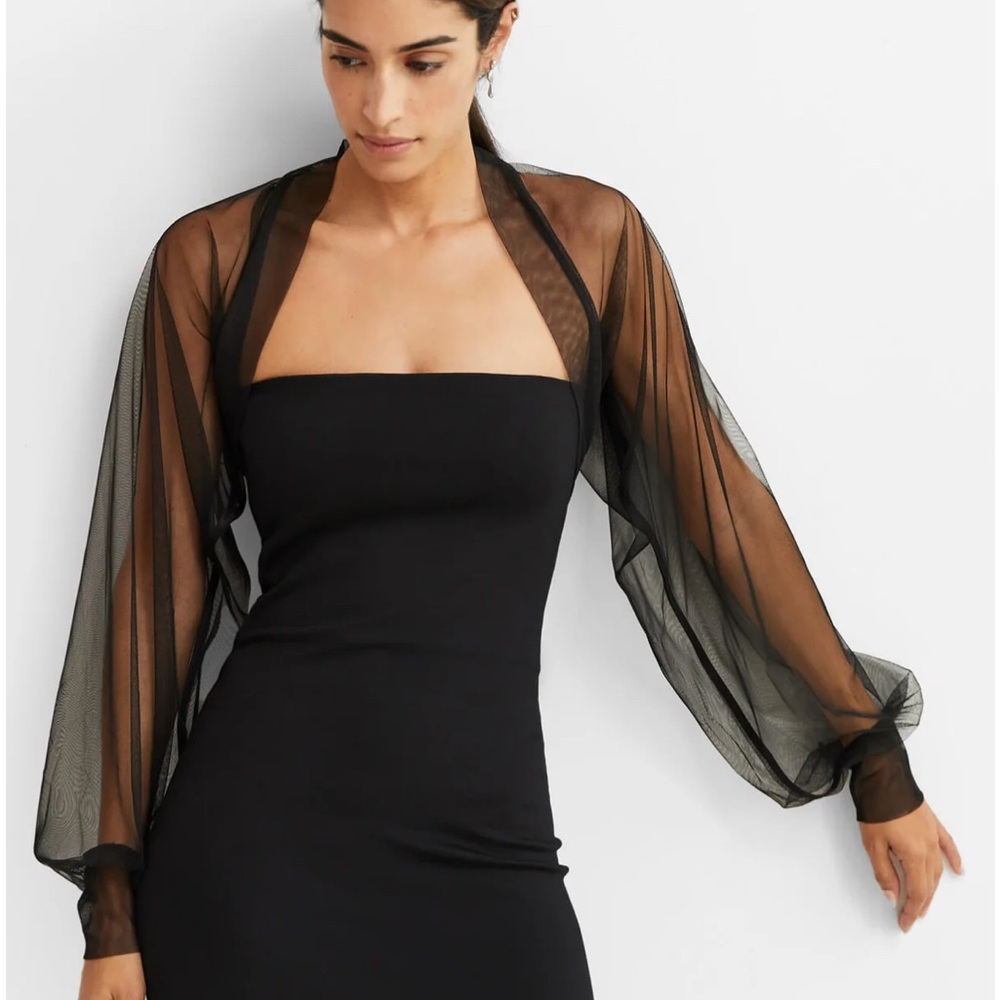 Elegant Black Sheer Bolero Shrug